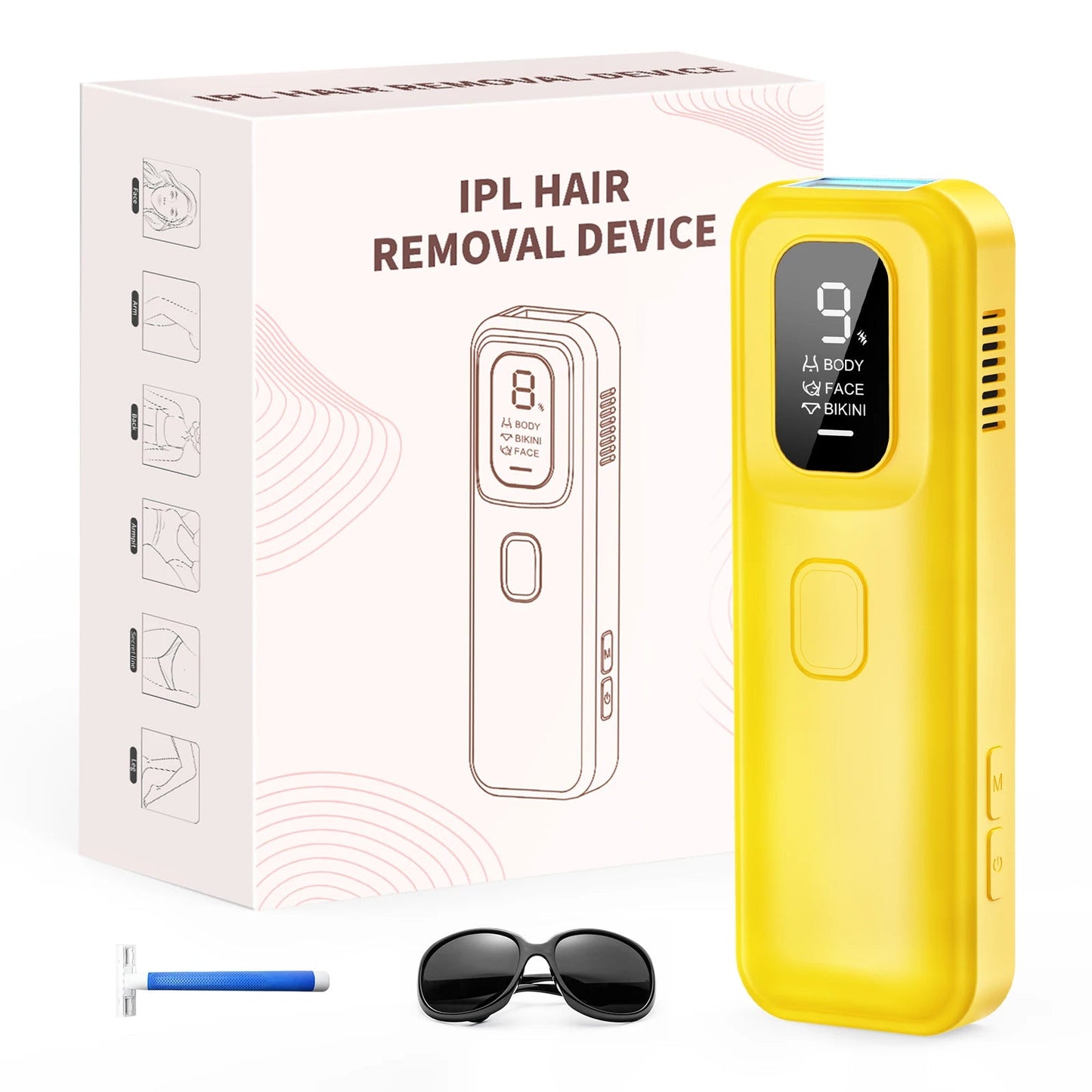Electric IPL Permanent Laser Hair Removal, 999900 Flash Pulses Depilador, Bikini Trimmer, Laser Photoepilator for Women